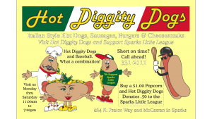 hHot Diggity Dogs Baseball Flyer