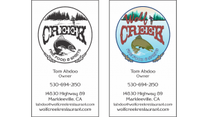 Wolf Creek Restaurant Business Cards