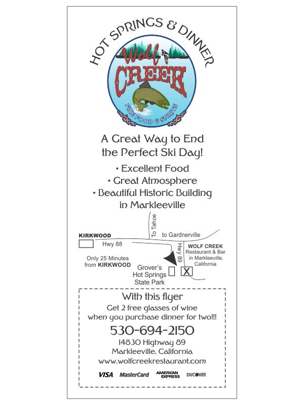 Wolf Creek Restaurant Counter Card